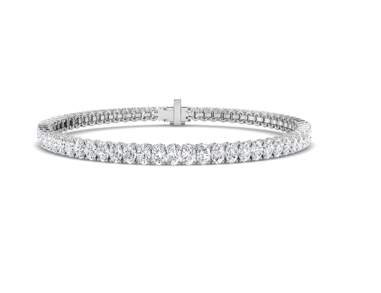 OVAL DIAMOND YELLOW GOLD TENNIS BRACELET