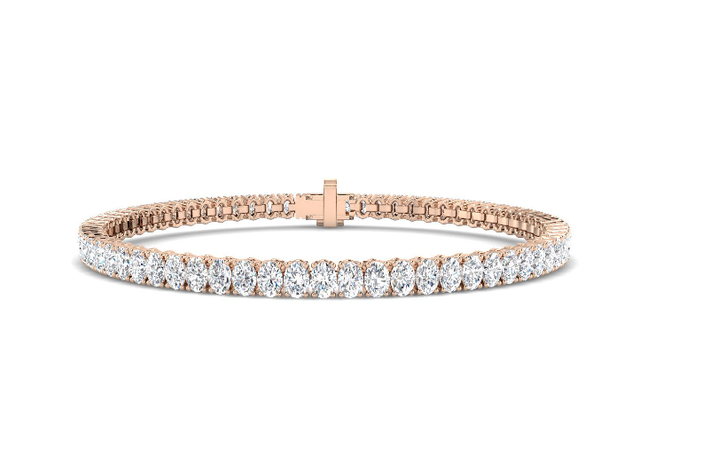 OVAL DIAMOND YELLOW GOLD TENNIS BRACELET