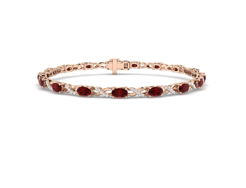 ELEGANT RUBY AND DIAMOND  TENNIS BRACELET