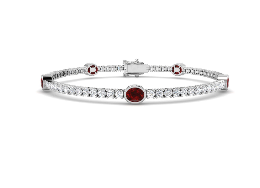 GOLD DIAMOND AND RUBY BRACELET