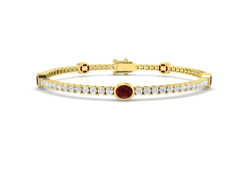 GOLD DIAMOND AND RUBY BRACELET