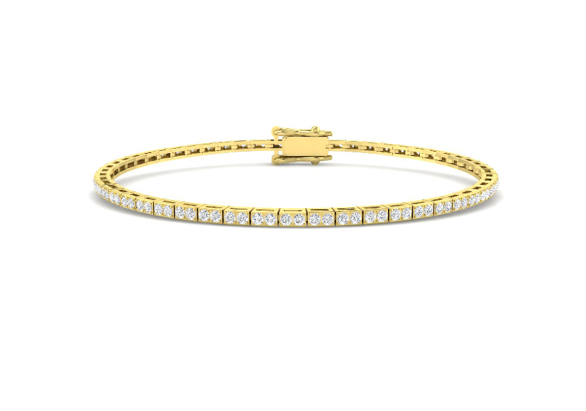 YELLOW GOLD DIAMOND TENNIS BRACELET