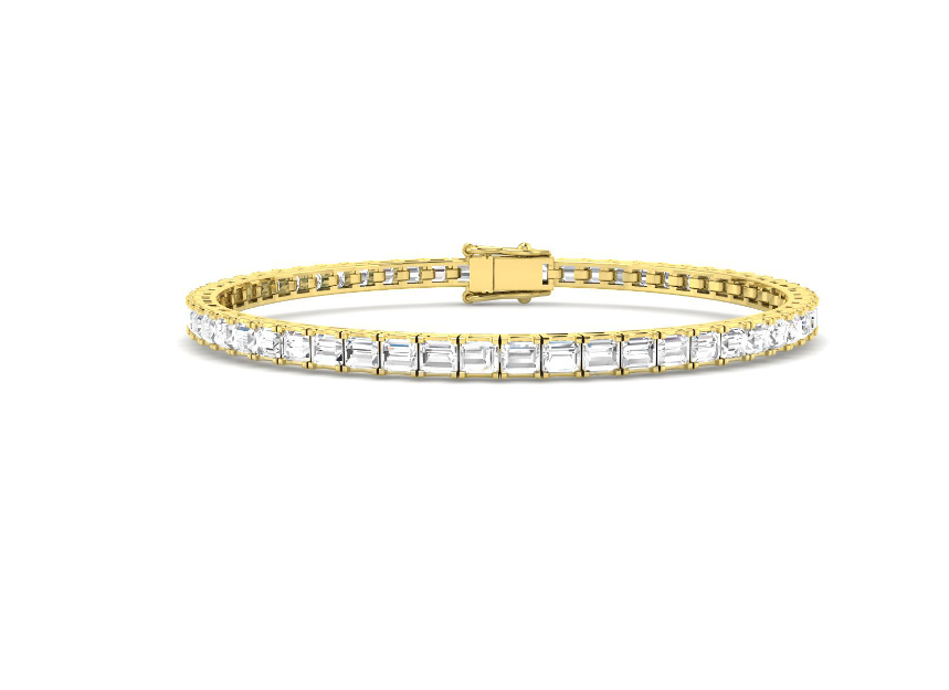 GOLD BAGUETTE DIAMOND TENNIS BRACELET