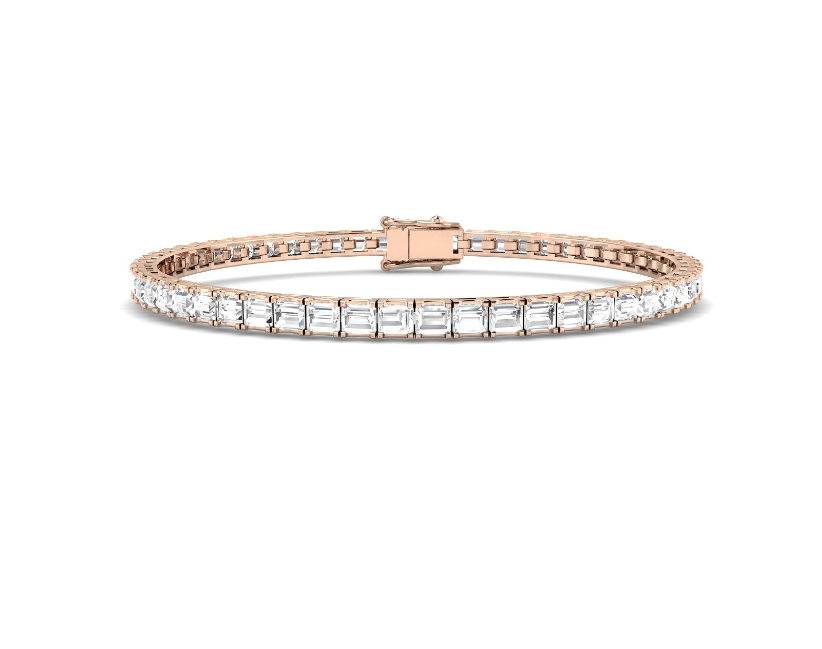 GOLD BAGUETTE DIAMOND TENNIS BRACELET