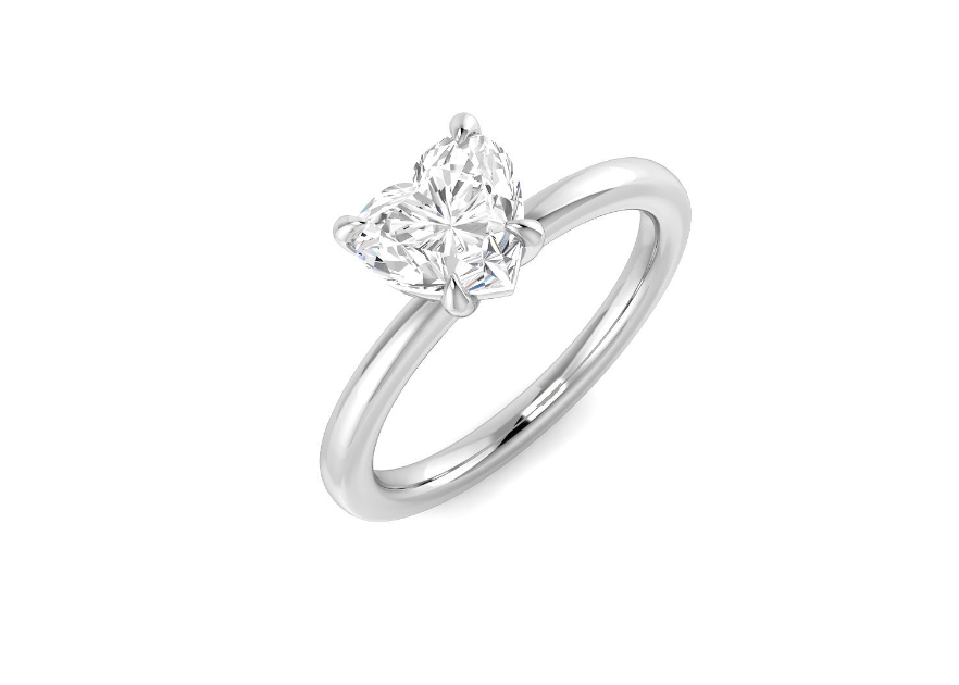 HEART SHAPE DIAMOND SOLITAIRE ENGAGEMENT RING