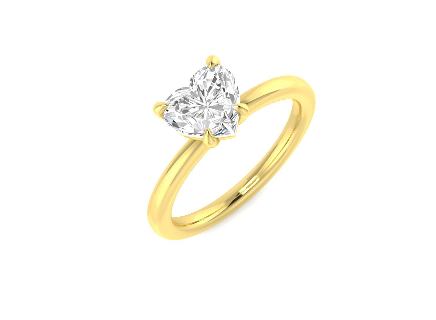 HEART SHAPE DIAMOND SOLITAIRE ENGAGEMENT RING