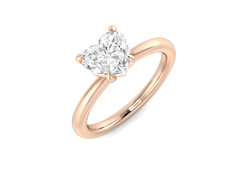 HEART SHAPE DIAMOND SOLITAIRE ENGAGEMENT RING