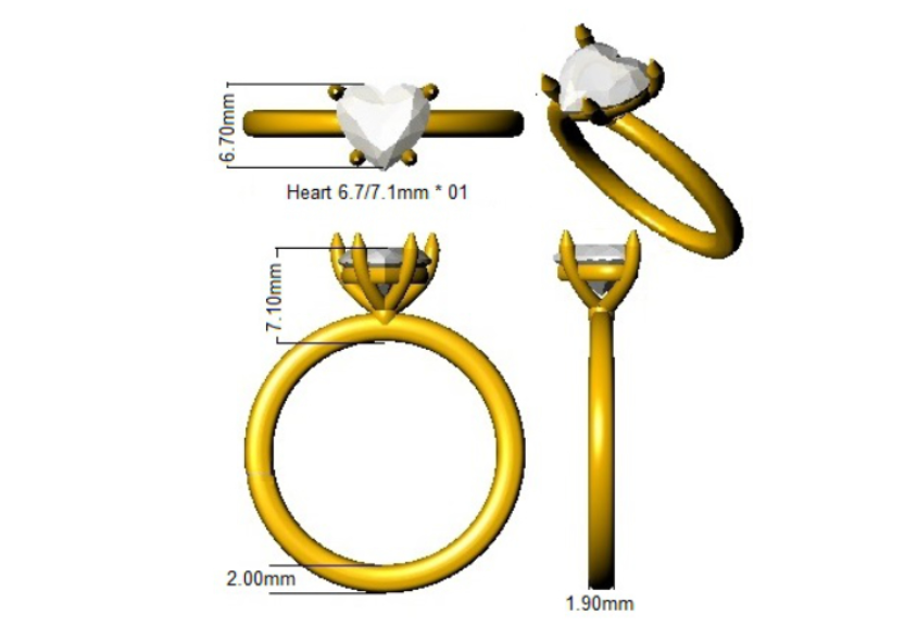 HEART SHAPE DIAMOND SOLITAIRE ENGAGEMENT RING
