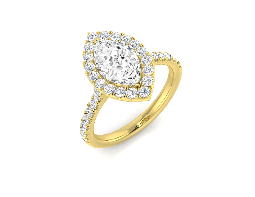 MARQUISE DIAMOND HALO ENGAGEMENT RING