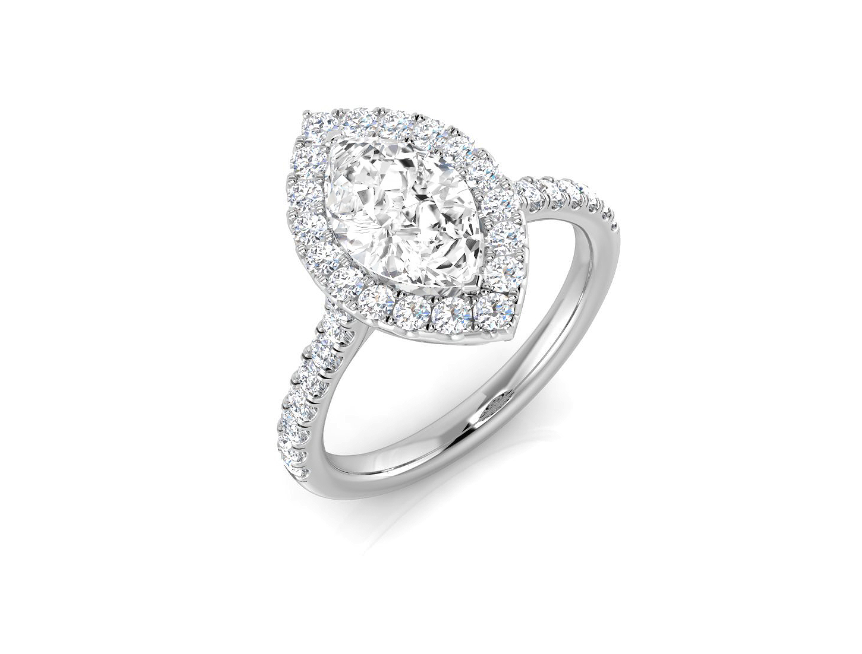 MARQUISE DIAMOND HALO ENGAGEMENT RING