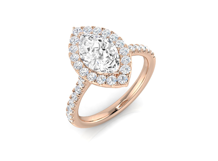 MARQUISE DIAMOND HALO ENGAGEMENT RING