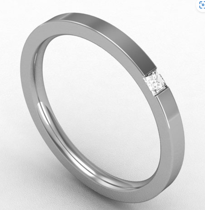 2MM PREMIUM FLAT COURT DIAMOND SET WEDDING RING