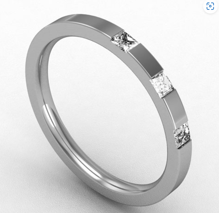 2MM PREMIUM FLAT COURT DIAMOND SET WEDDING RING