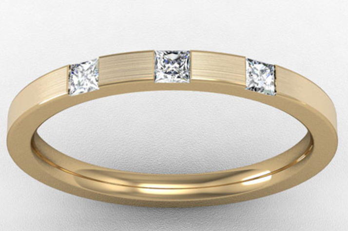 2MM PREMIUM FLAT COURT DIAMOND SET WEDDING RING