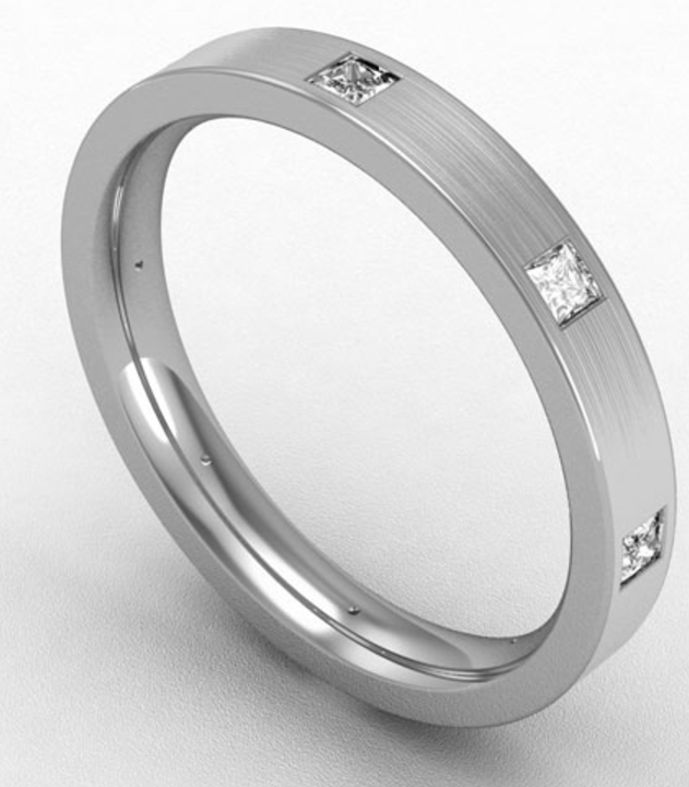 3MM PREMIUM FLAT COURT DIAMOND SET WEDDING RING