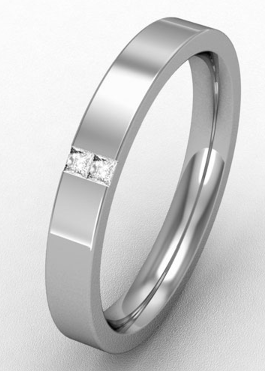 3MM PREMIUM FLAT COURT DIAMOND SET WEDDING RING