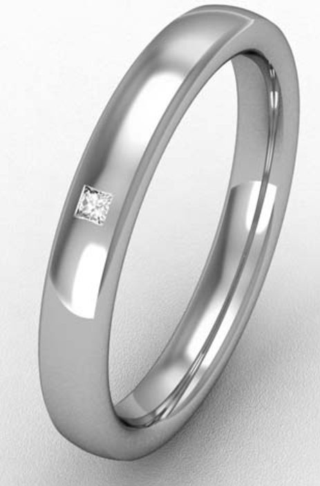 3MM PREMIUM BOMBE COURT DIAMOND SET WEDDING RING