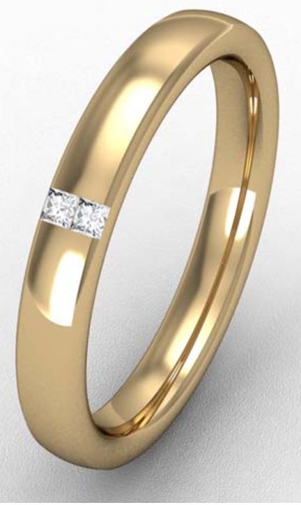 3MM PREMIUM BOMBE COURT DIAMOND SET WEDDING RING