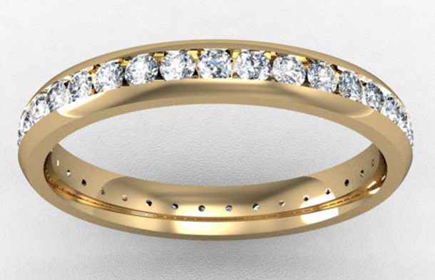 3MM FULL CHANNEL SET DIAMOND WEDDING ETERNITY RING