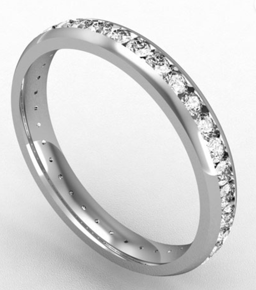 3MM FULL CHANNEL SET DIAMOND WEDDING ETERNITY RING