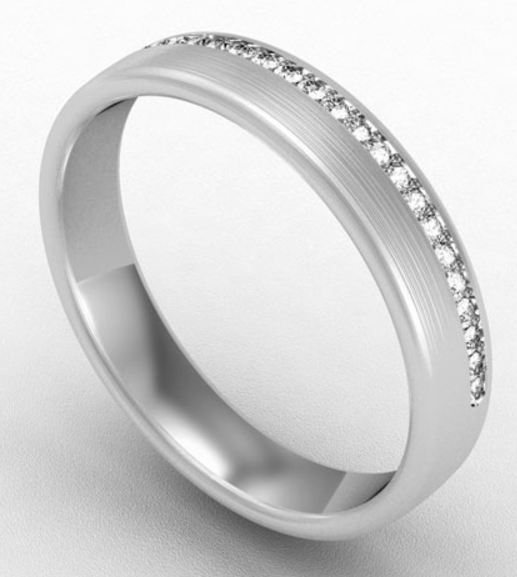 4MM HALF SET DIAMOND WEDDING ETERNITY RING