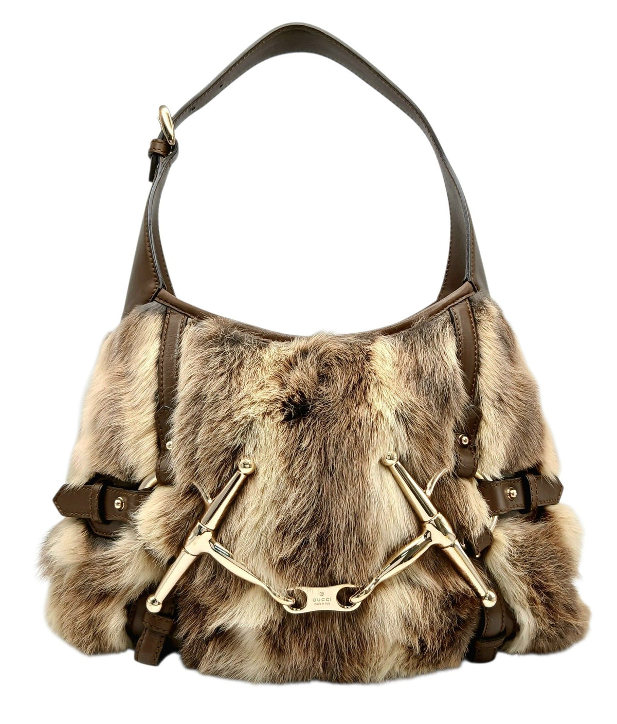 Vintage Gucci 85th Anniversary Rabbit Fur Horsebit Hobo Bag, Limited Edition 2006 - Pristine Condition