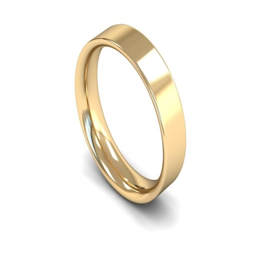 YELLOW GOLD FLAT COURT 5MM WEDDING RING