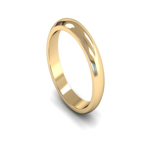 PLAIN TRADITIONAL D SHAPE MEN'S WEDDING RING