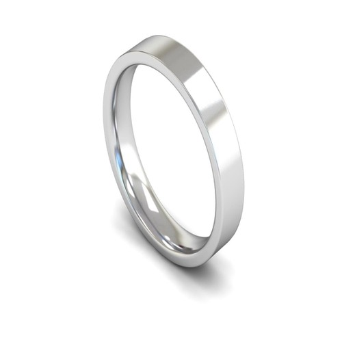 PLAIN TRADITIONAL FLAT COURT EGDED MEN'S WEDDING RING