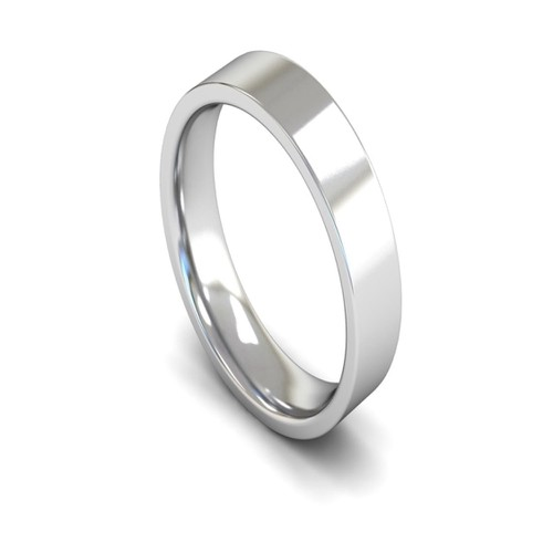 PLAIN TRADITIONAL FLAT COURT FLAT EGDED MEN'S  WEDDING RING