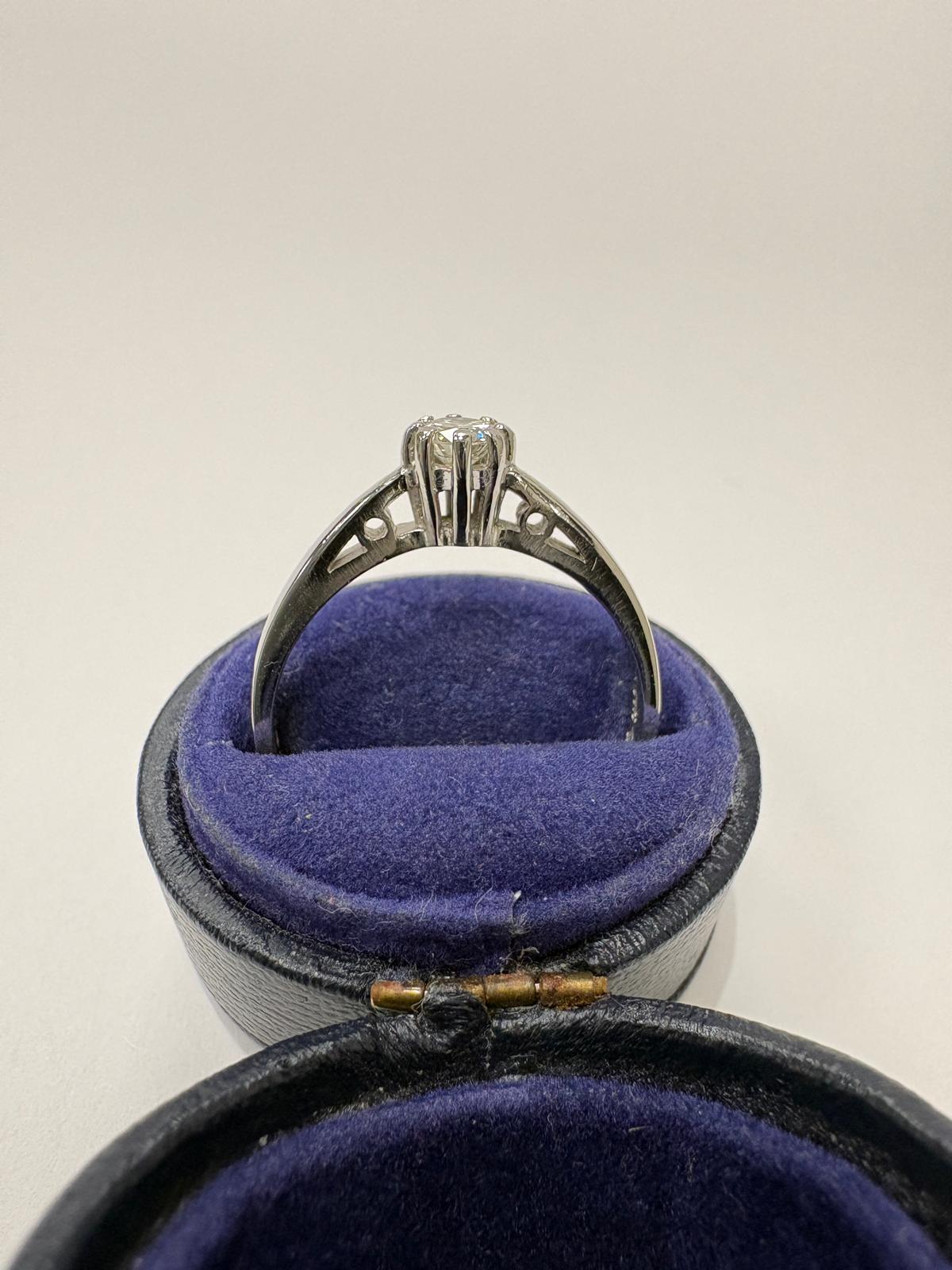 Pre-Loved Platinum Six-Claw 0.25 Round Brilliant Diamond Solitaire Engagement Ring London Hallmarked Size R - Fogal & Barnes 