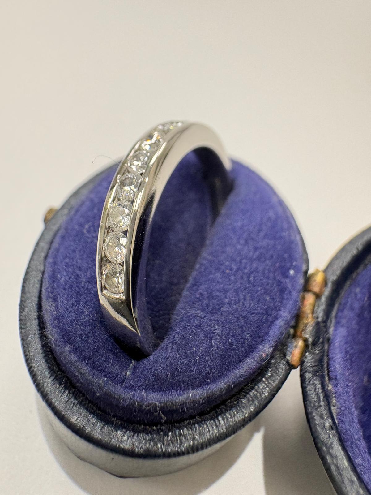 Pre-Loved Platinum Channel-Set Diamond 0.50ct Half Eternity Ring Birmingham Hallmarked 2003 Size R - Fogal & Barnes 