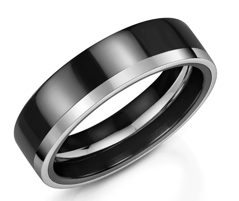 Zedd black men's wedding rings Harrogate 