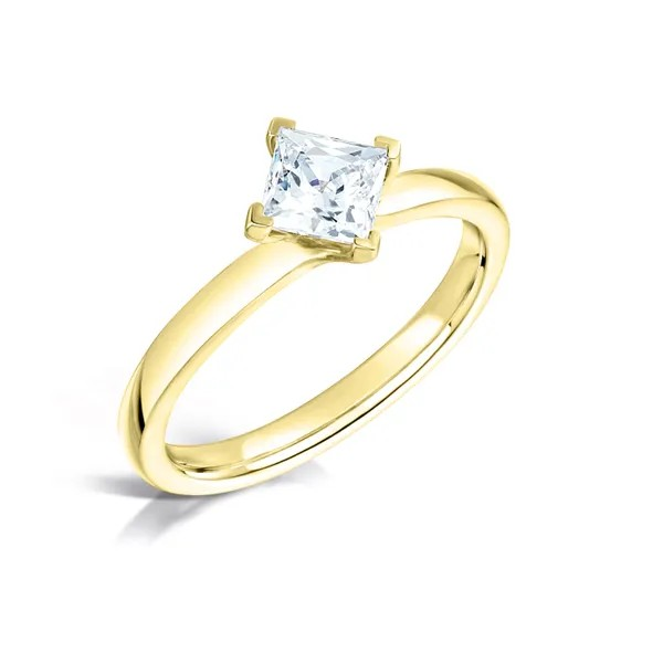 PRINCESS CUT DIAMOND SOLITAIRE TWIST ENGAGEMENT RING