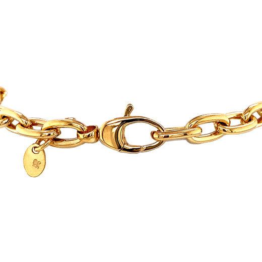9CT YELLOW GOLD HOLLOW  OVAL LINK BRACELET