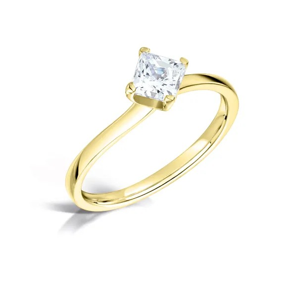 PRINCESS CUT DIAMOND TWIST SOLITAIRE  ENGAGEMENT RING