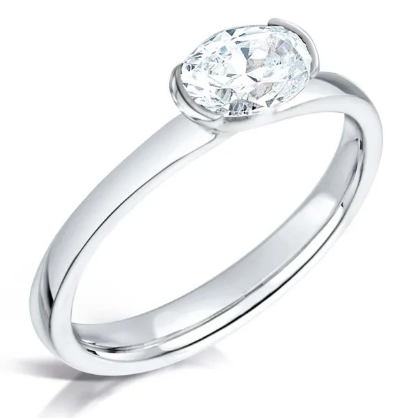 OVAL CUT DIAMOND EAST TO WEST SOLITAIRE ENGAGEMENT RING