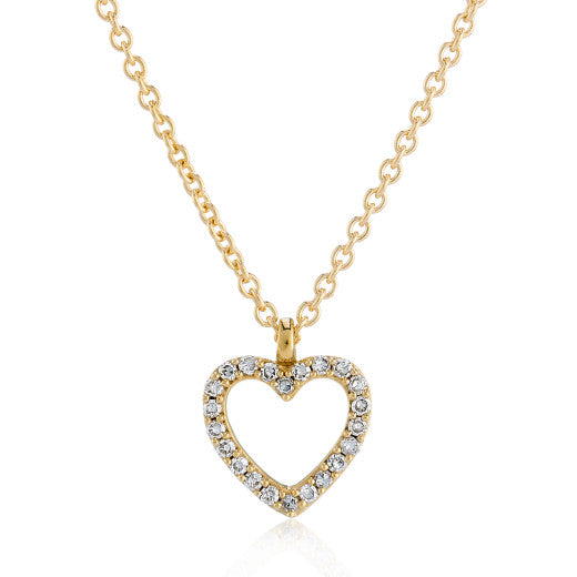 YELLOW GOLD DIAMOND HEART NECKLACE