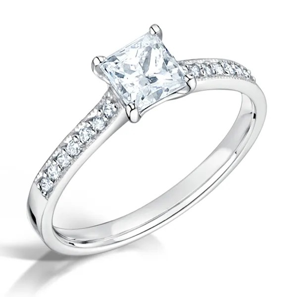 SOLITAIRE PRINCESS CUT DIAMOND ENGAGEMENT RING