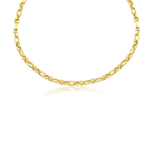 9K YELLOW GOLD OVAL LINK NECKLACE- HARROGATE