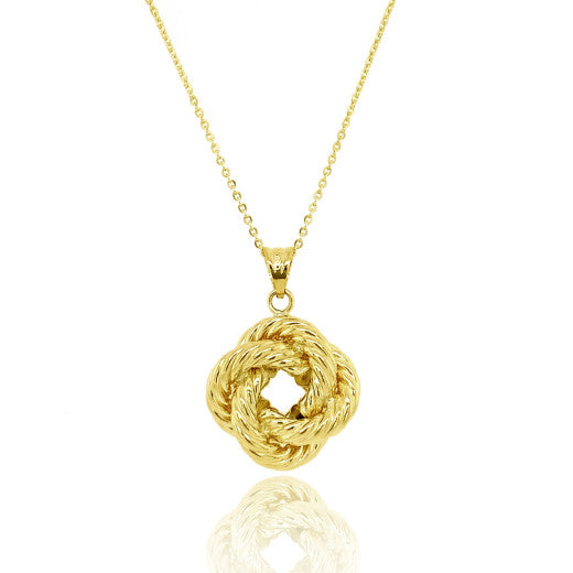 9CT YELLOW GOLD KNOT PENDANT