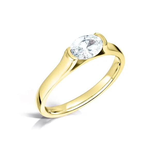 MODERN  OVAL CUT DIAMOND SOLITAIRE ENGAGEMENT RING