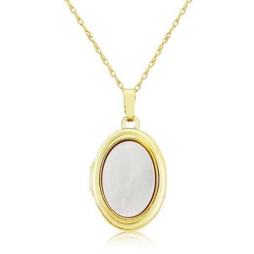 9CT YELLOW GOLD MOTHER OF PEARL LOCKET