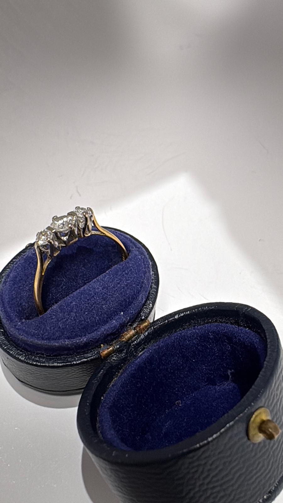 18k yellow gold diamond three stone ring harrogate jewellers