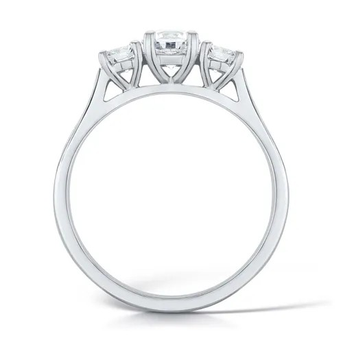 ROUND BRILLIANT  DIAMOND TRILOGY ENGAGEMENT RING