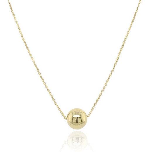 9K YELLOW GOLD BEAD AND CHAIN NECKLACE- HARROGATE