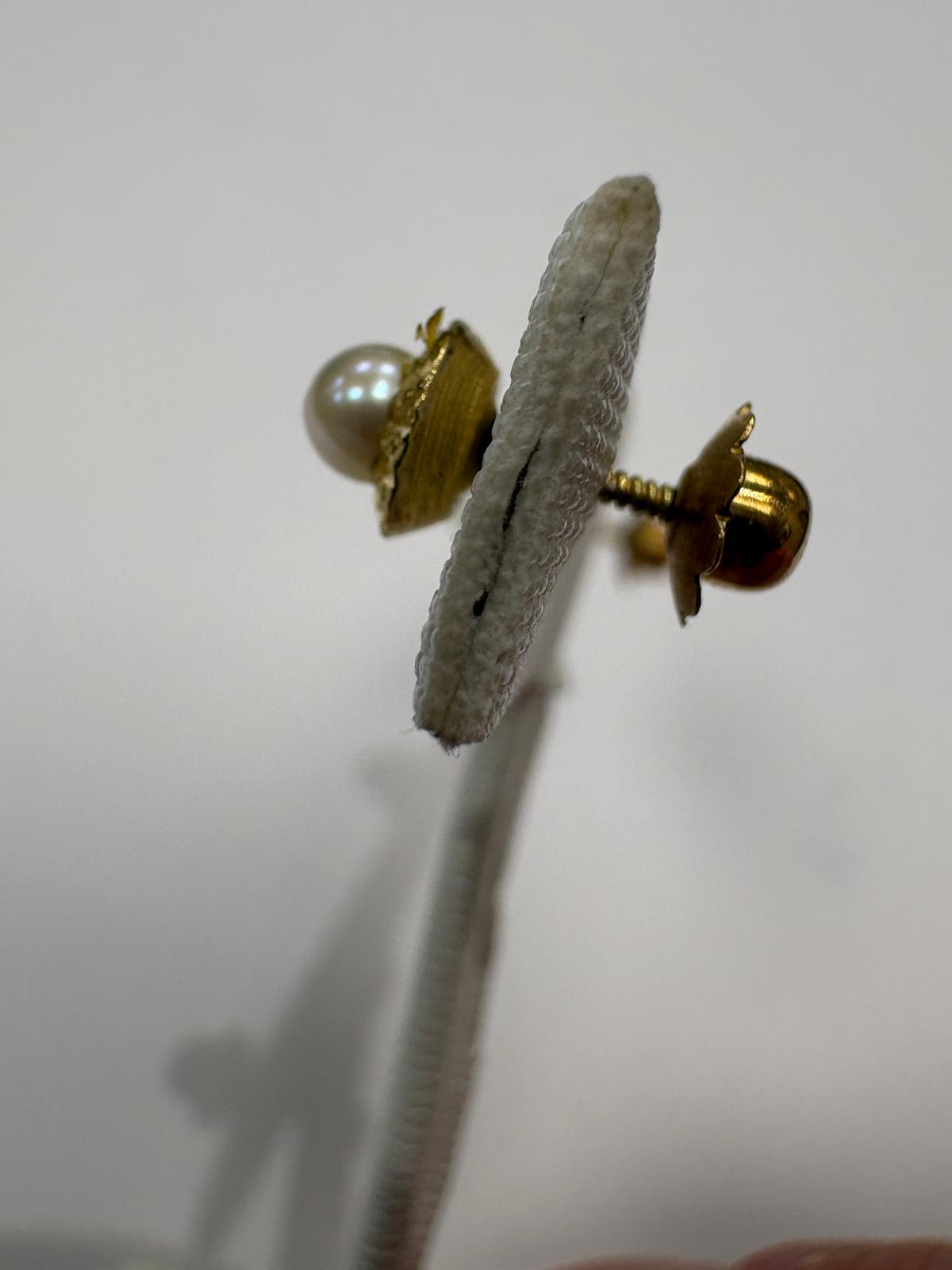 vintage 9k yellow gold pearl studds harrogate uk jewellers 