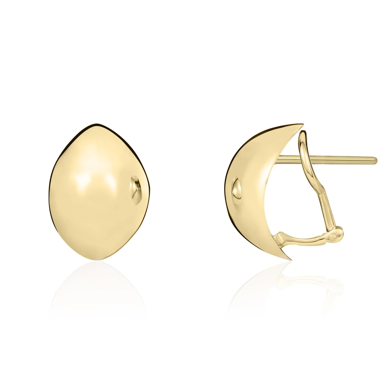 9k yellow gold domed polished oval earrings, from fogal and barnes fine jewellers of harrogate. modern and elegant gold earrings in harrogate jewellery shop