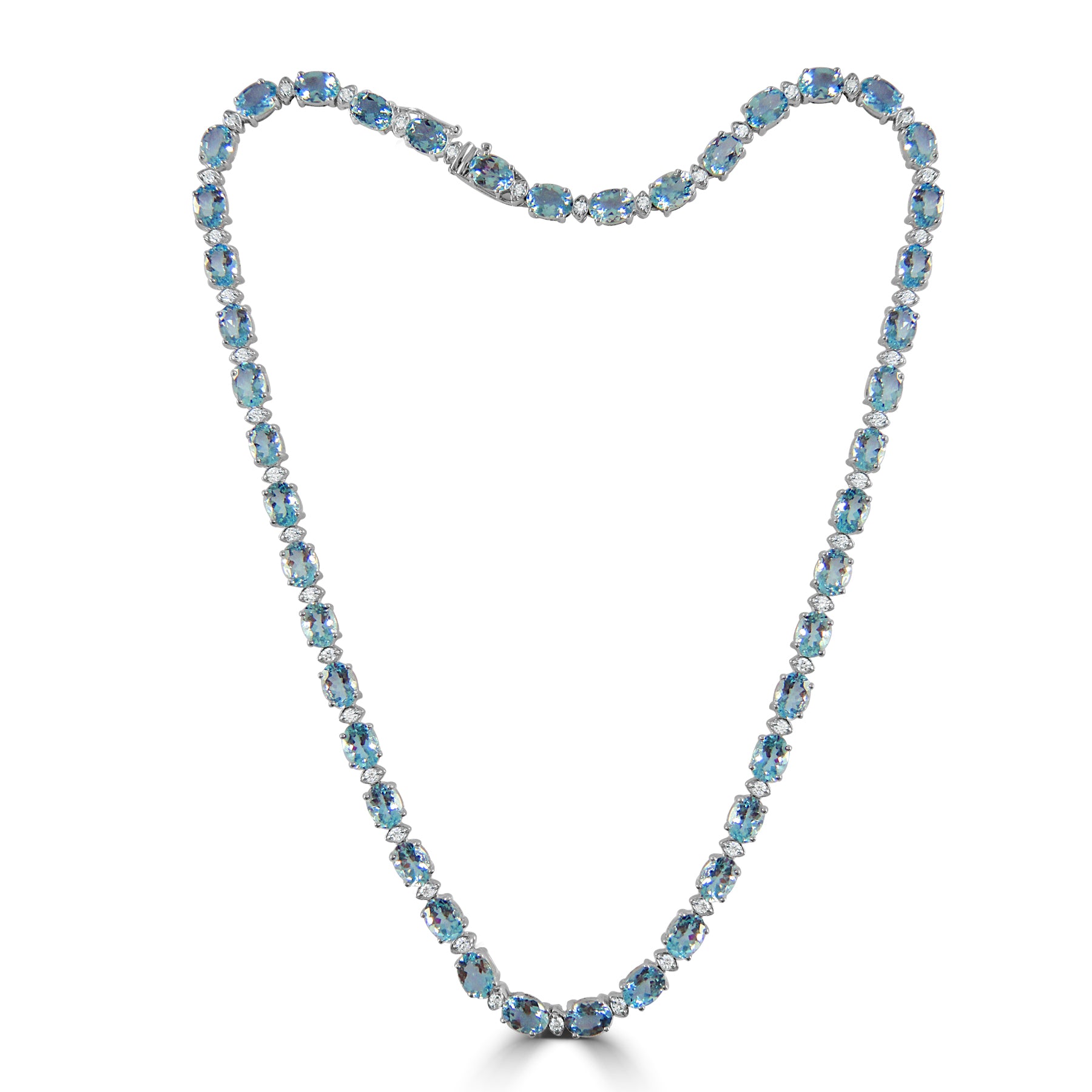 Aquamarine and diamond necklace Fogal and Barnes Fine Jewellers of Harrogate 