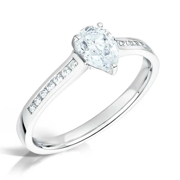 SOLITAIRE PEAR CUT DIAMOND ENGAGEMENT RING